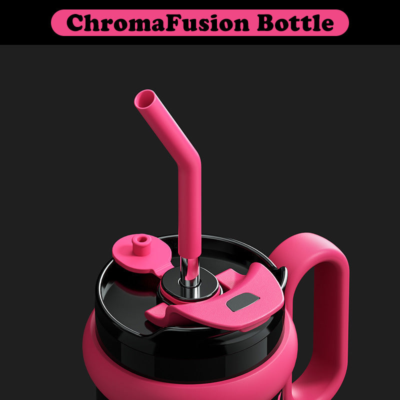 VENETIO ChromaFusion Water Bottle Cup 1200ml/ 40.58oz, Radiant Rose & Classic Black Edition Hydration Vacuum Cup - Uniquely Yours | Gifts for Her Him ➡ K-00019