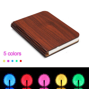 Lámpara de libro recargable de madera recargable por USB portátil de 5 V (3 cambios de colores)