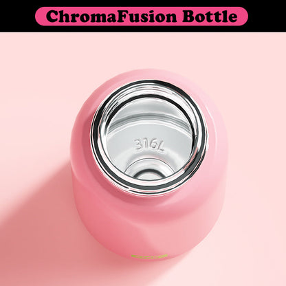 VENETIO ChromaFusion Water Bottle Cup 550ml/ 18.6oz, Radiant Rose & Classic Black Edition Hydration Vacuum Cup - Uniquely Yours | Gifts for Her Him ➡ K-00009