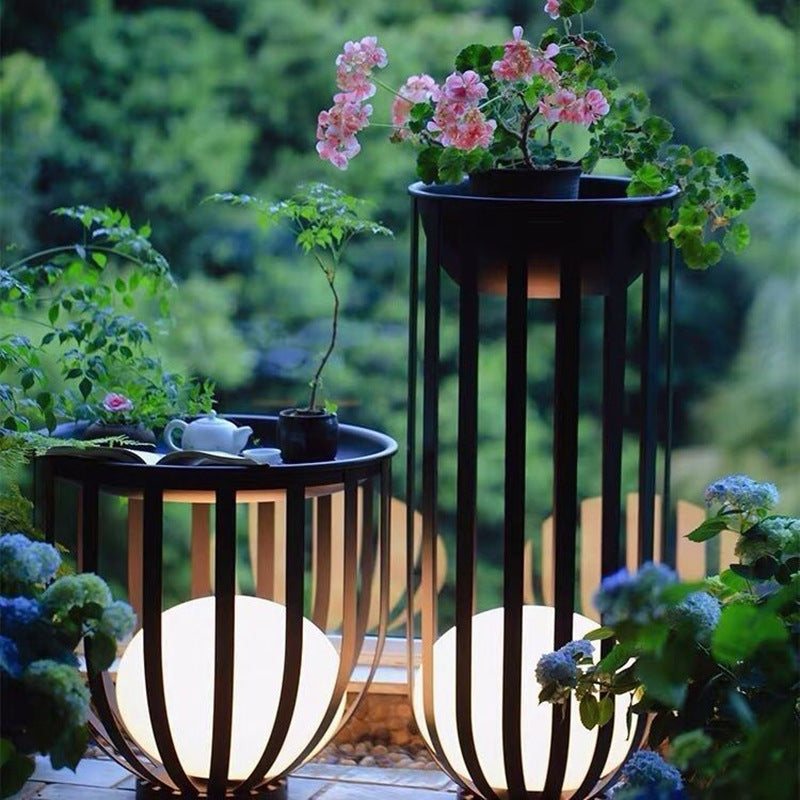 VENETIO Outdoor Solar Courtyard Coffee Table Lamp, Waterproof Lawn Lamp, Villa Garden Floor Lamp, Outdoor Patio Landscape Lamp, Flower Stand Lamp ➡ OD-00017