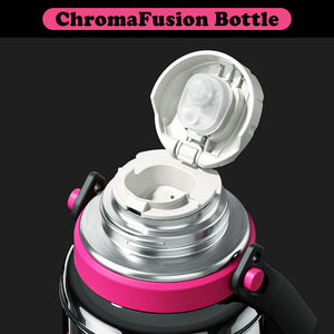 VENETIO ChromaFusion Water Bottle Cup 900ml/ 30.44oz, Radiant Rose & Classic Black Edition Hydration Vacuum Cup - Uniquely Yours | Gifts for Her Him ➡ K-00017