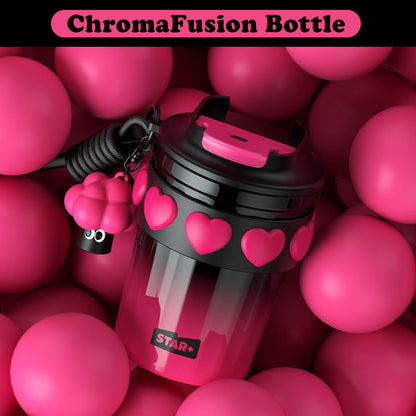 VENETIO ChromaFusion Water Bottle Cup 380ml/ 12.85oz, Radiant Rose & Classic Black Edition Hydration Vacuum Cup - Uniquely Yours | Gifts for Her Him ➡ K-00006