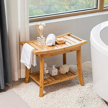 Cargar imagen en el visor de la galería, VENETIO Enhance Your Shower Experience with This Stylish Bamboo Shower Seat Bench! ➡ SO-00036