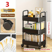 Charger l&#39;image dans la galerie, VENETIO 1pc Multi-layer Small Stroller, Toys Snacks Sundries Storage Floor Stand For Living Room, Bedroom Book Shelf, Portable Moving Bathroom Toilet Shower Supplies Storage And Organization Rack With Wheels, Home Furnishing, Organizer Supplies ➡ SO-00038