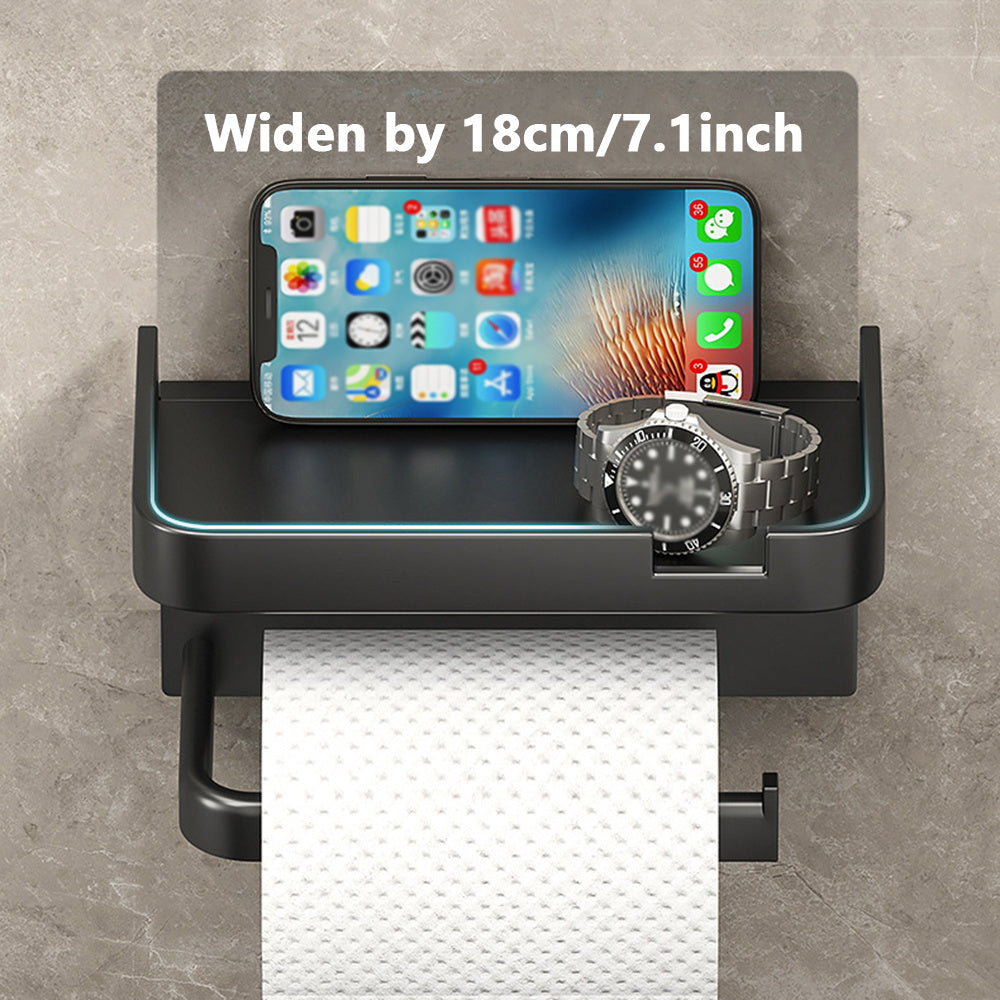 VENETIO Upgrade Your Bathroom with This Dual-Purpose Wall-Mounted Stainless Steel Toilet Paper Storage Rack & Mobile Phone Holder! ➡ SO-00009