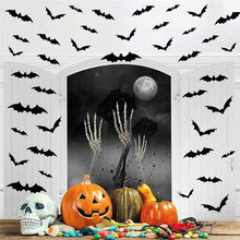 Load image into Gallery viewer, VENETIO 48pcs Halloween Decoration: Transform Your Home with 3D Black PVC Bat Wall Stickers! ➡ OD-00009