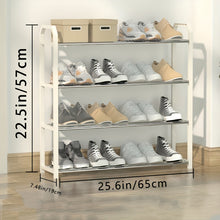 Charger l&#39;image dans la galerie, VENETIO 1pc Stainless Steel Shoe Rack, Multi-layer Shoe Cabinet, Easy Installation Dust-proof Shoe Shelf, 3/4 Layers Free Standing Shoe Rack For Home Dormitory Doorway ➡ SO-00023