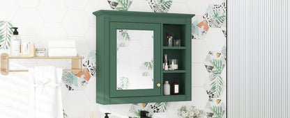 30" x 28" Medicine Cabinet Wall Mounted with Mirror and 3 Open Shelves