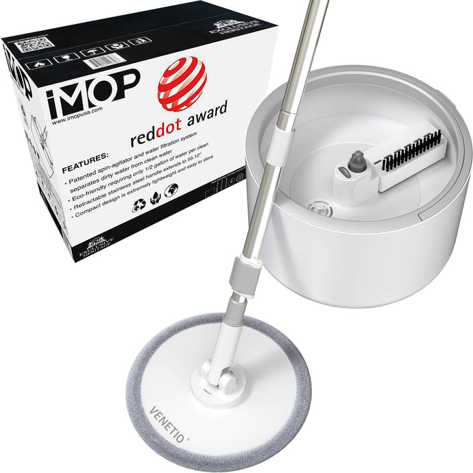 VENETIO iMOP Spin Mop & Bucket with Patented Water Filtration System for Floor Cleaning - Ideal for Pet Owners