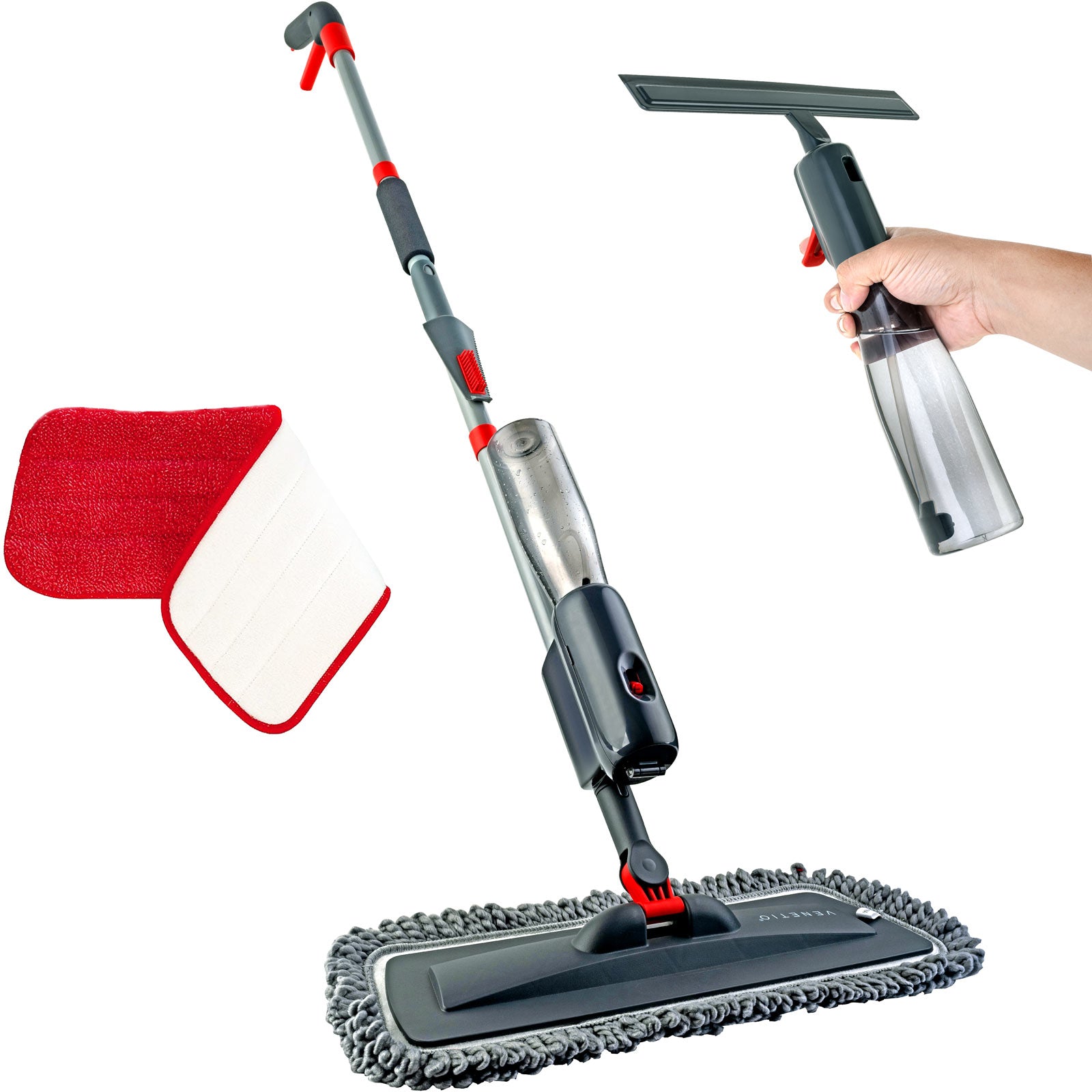 VENETIO ProSweep Microfiber Spray Mop for Floor Cleaning with Washable Pads and Refillable Sprayer 400ml
