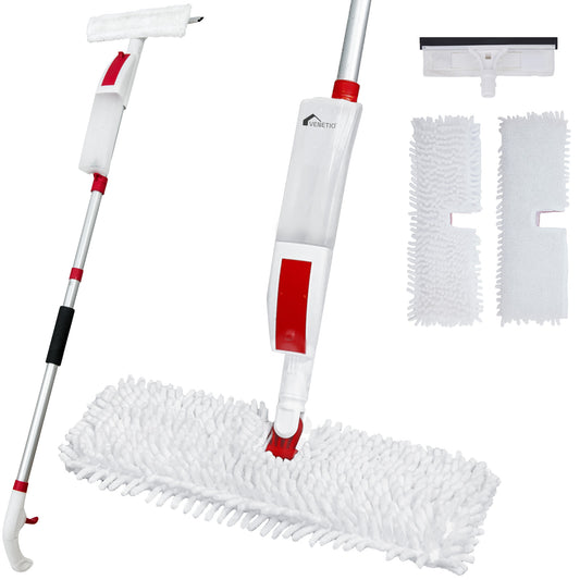 VENETIO Flip Microfiber Spray Mop for Floor Cleaning with Washable Pads and Refillable Sprayer