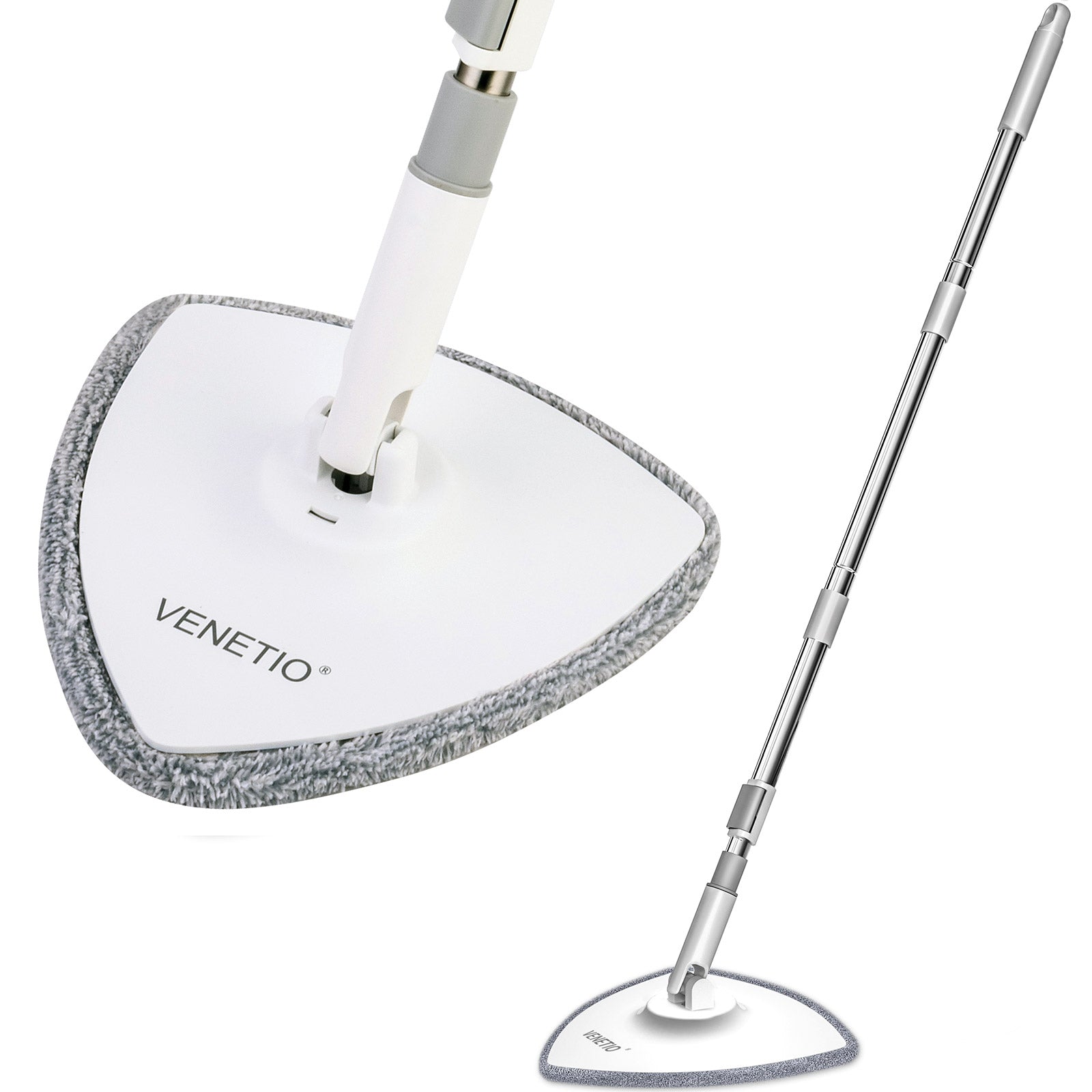 VENETIO Triangle iMOP Spin Mop Refills - Include 10" Washable Microfiber Mop Pad Replacements and Water Filter Replacements