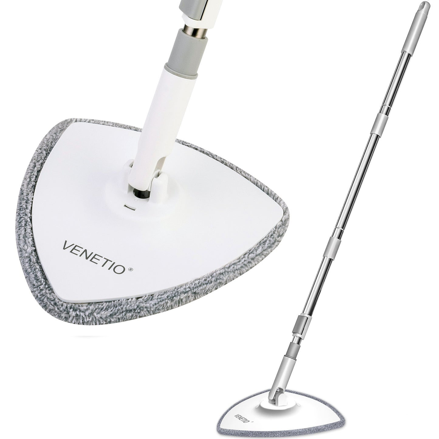 VENETIO Triangle iMOP Spin Mop Refills - Include Washable Microfiber Mop Pad Replacements