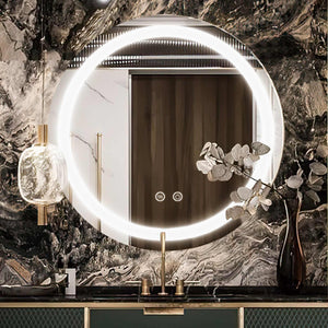 VENETIO 28'' 32'' Round LED Bathroom Vanity Mirror for Wall, Available in Canada
