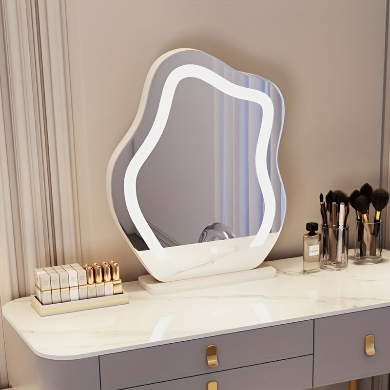 Light Up Your Beauty Routine: 1pc Vanity Mirror With LED Light, High-Definition Desktop Mirror and 3 Adjustable Lighting Modes ➡ B-00001