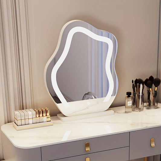 VENETIO Light Up Your Beauty Routine: 1pc Vanity Mirror With LED Light, High-Definition Desktop Mirror and 3 Adjustable Lighting Modes ➡ B-00001