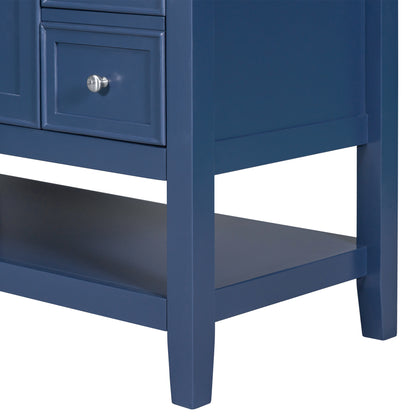 36" Blue Bathroom Vanity with Sink Combo Freestanding