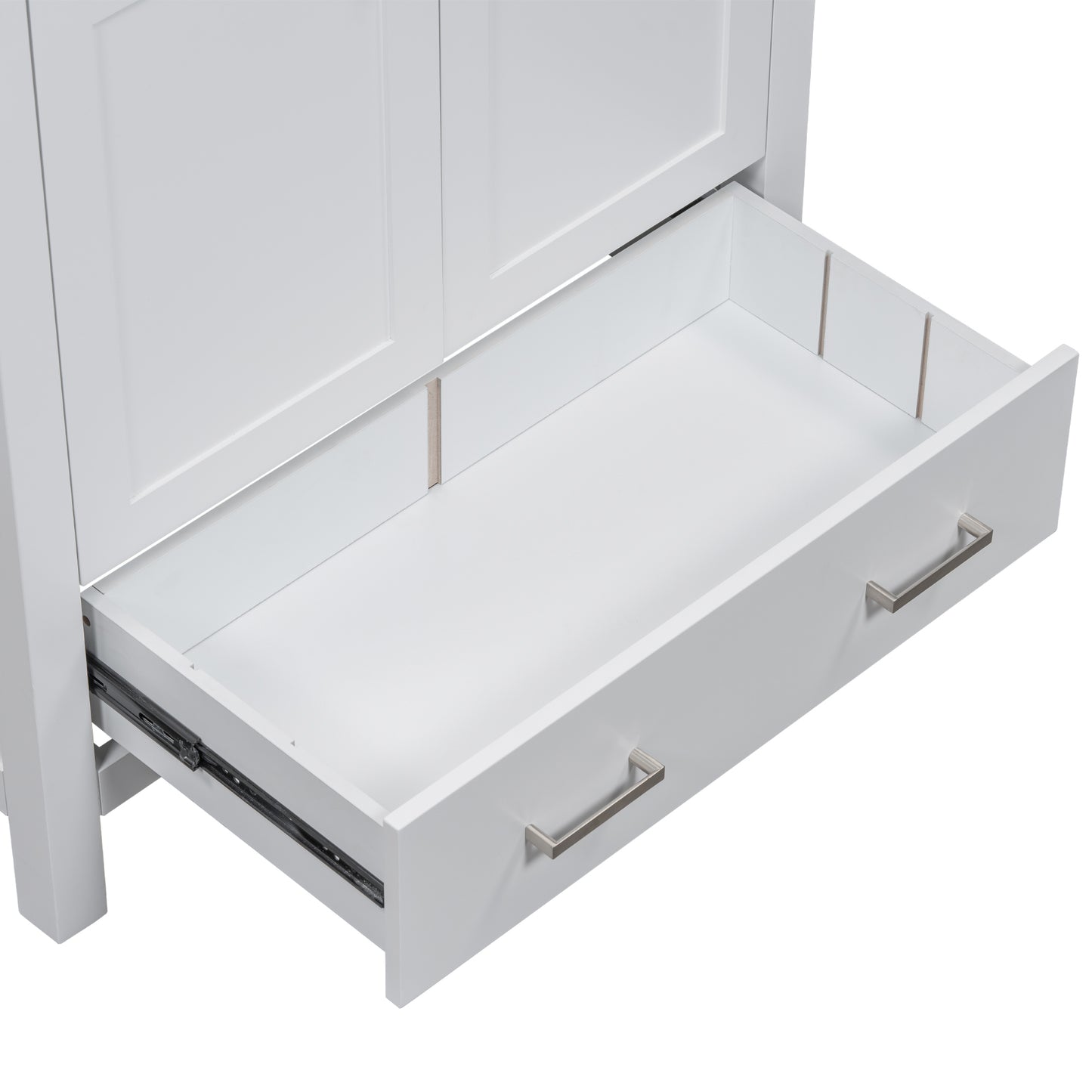 30" White Bathroom Vanity with Single Sink Freestanding Undermount Sink