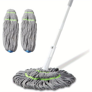 VENETIO TwistEase Self-Wringing Mop, Microfiber Wet Mop with 3 Reusable Heads for Effortless Floor Cleaning ➡ CS-00031