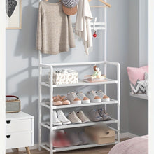 Laden Sie das Bild in den Galerie-Viewer, VENETIO Organize Your Home with this Stylish Metal Entrance Coat Rack - 5 Shelves &amp; 8 Double Hooks! ➡ SO-00022