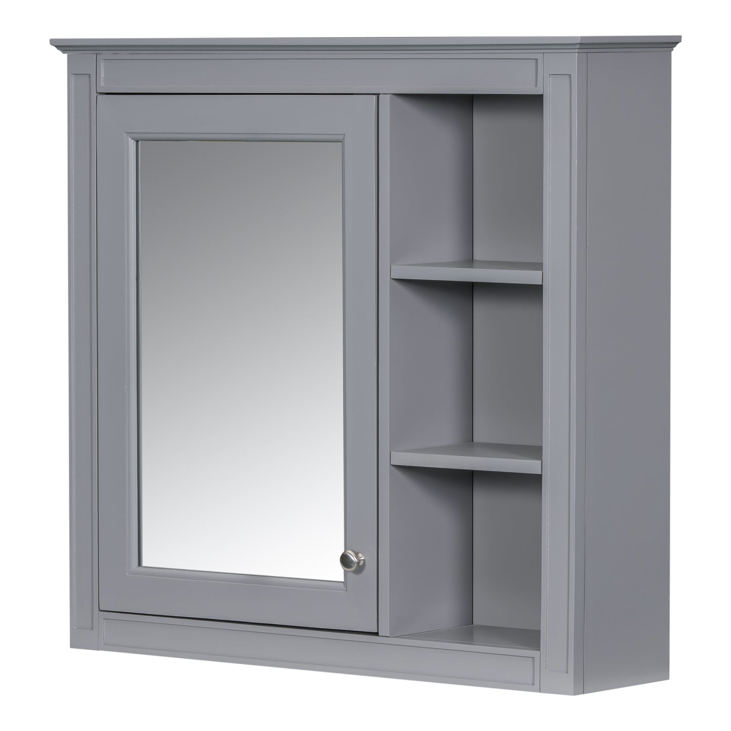 30" x 28" Medicine Cabinet Wall Mounted with Mirror and 3 Open Shelves