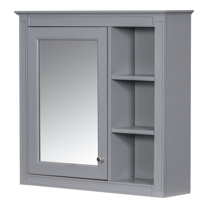 30" x 28" Medicine Cabinet Wall Mounted with Mirror and 3 Open Shelves