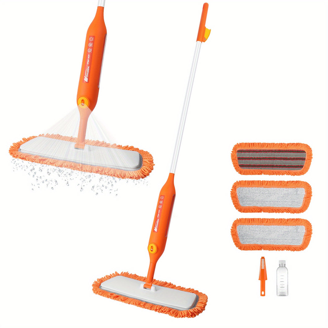VENETIO 1-Set 360° Spin Dry Microfiber Spray Mop with Reusable Washable Pads for Kitchen, Wood, Tile, Vinyl, and Ceramic Floors ➡ CS-00010