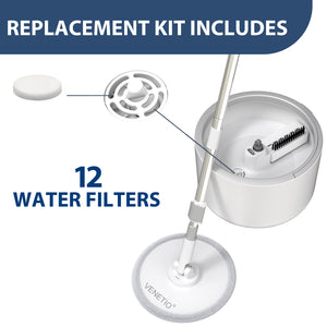 VENETIO iMOP Spin Mop Refills - Include Washable Water Filter Replacements