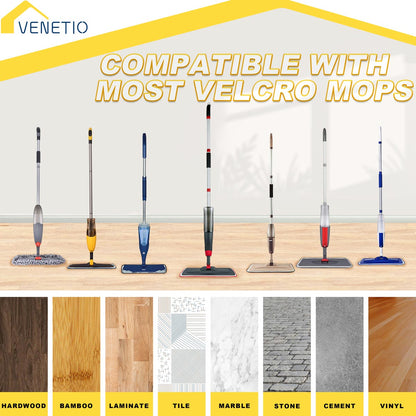 VENETIO ProSweep / Premium Microfiber Spray Mop Refills - 16.3 Inch Replacement Cleaning Mop Pads, Pack of 4