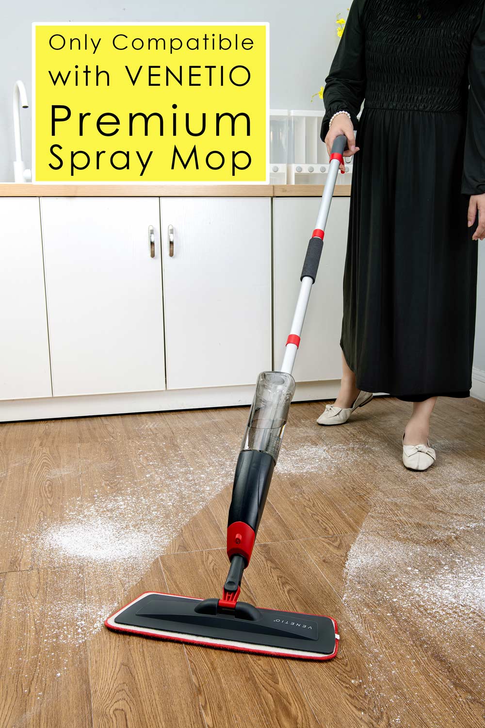 VENETIO Premium Spray Mop Refills - Replacement Bottle Refillable for Floor Cleaning