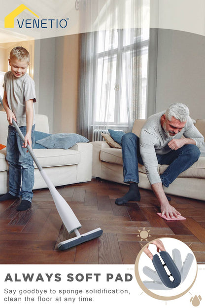 VENETIO Roller Sponge Mop for Floor Cleaning with 3 Biodegradable PU Mop Heads