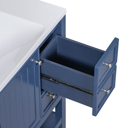 36" Blue Bathroom Vanity with Sink Combo Freestanding