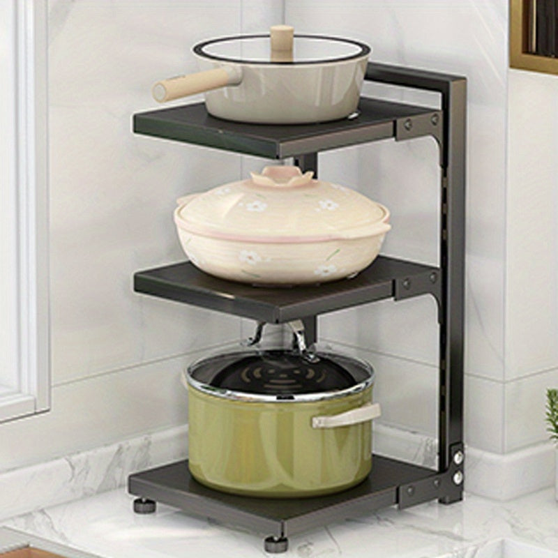 VENETIO Maximize Your Cabinet Space with This Adjustable 3/4 Tier Pots and Pans Organizer! ➡ SO-00016
