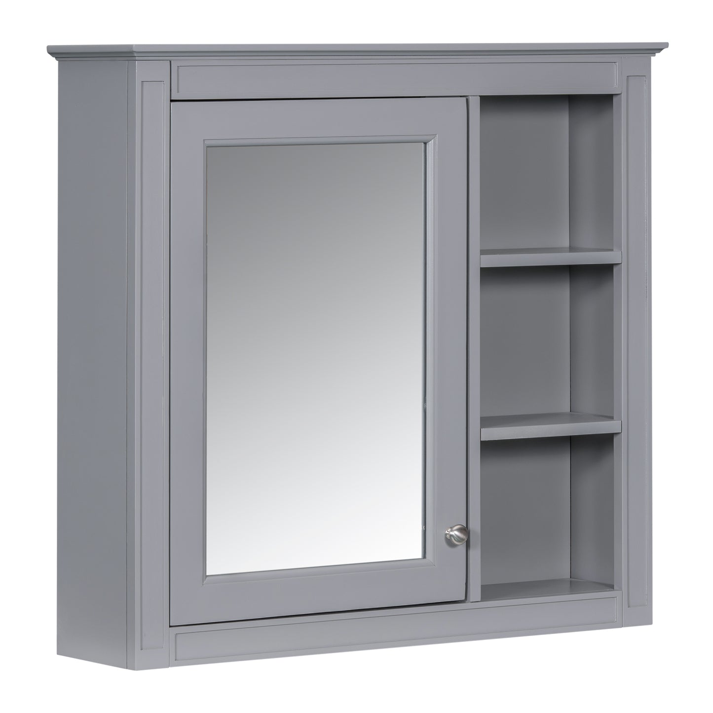 30" x 28" Medicine Cabinet Wall Mounted with Mirror and 3 Open Shelves