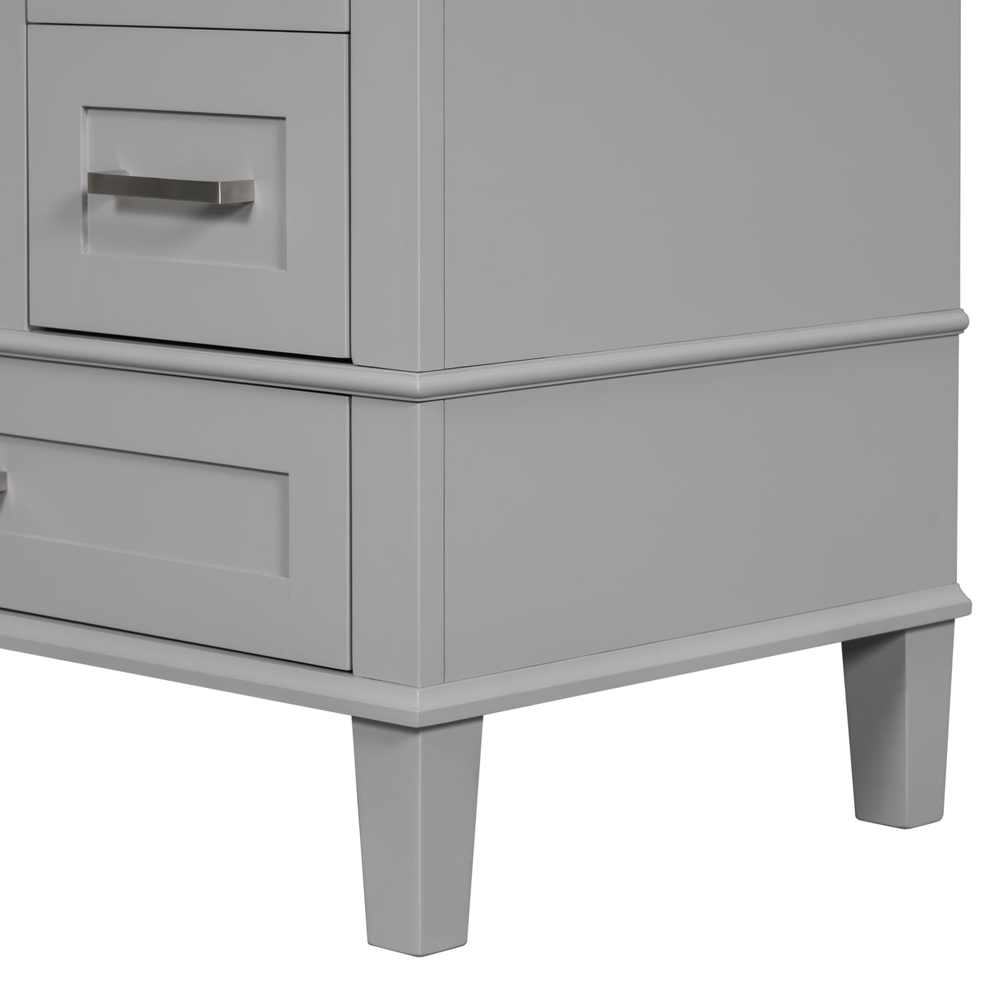 30" Grey Bathroom Vanity with Sink Freestanding Soft Closing Doors and 3 Drawers