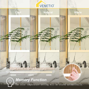 VENETIO 20 to 48 inches Wall Mounted Anti-Fog LED Bathroom Mirror, Available in Canada