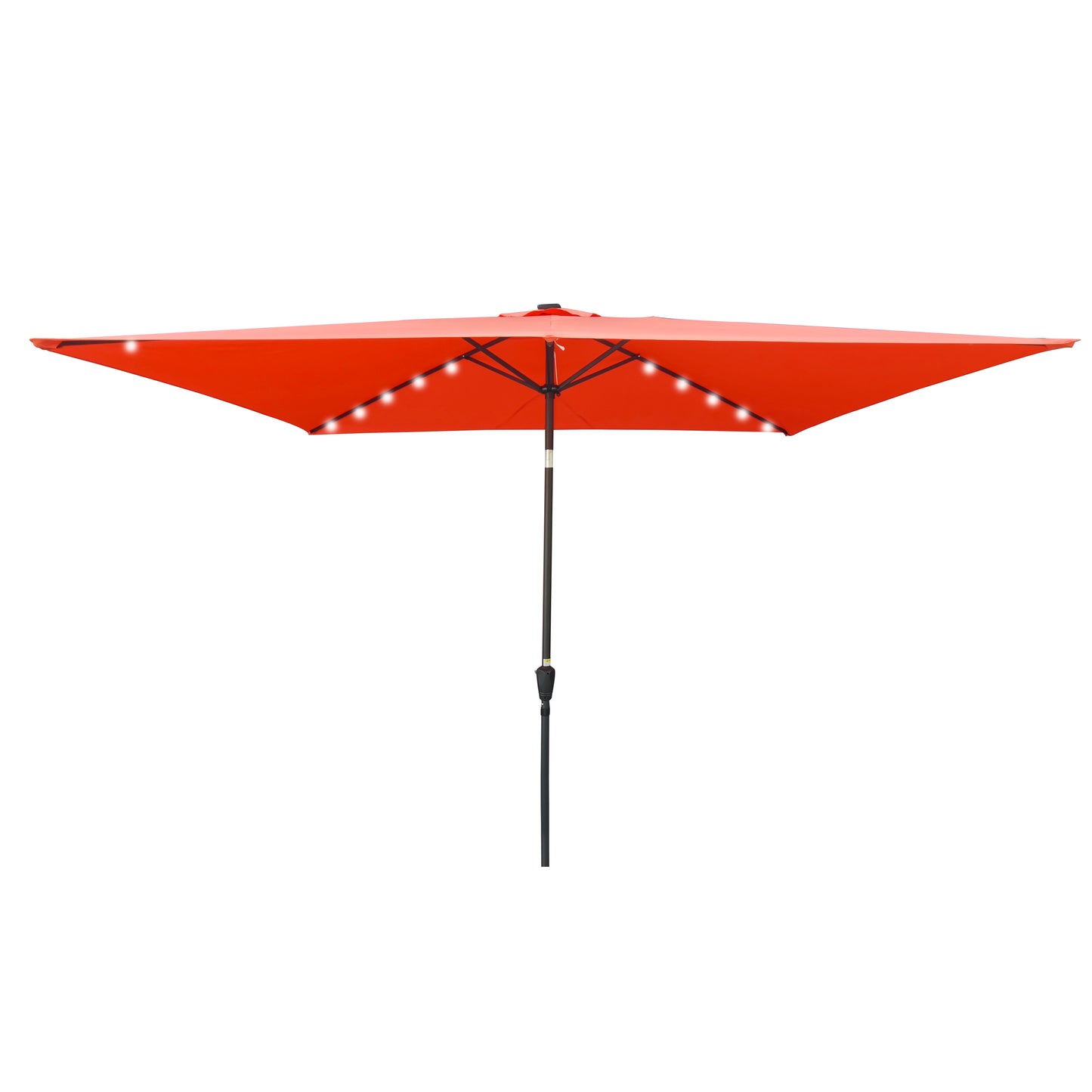 Rectangular Solar LED Lighted Patio Umbrella 10 x 6.5ft