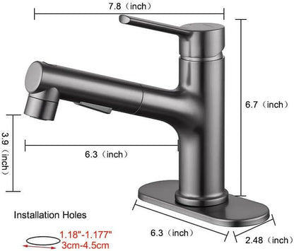 Mopo Pull Out Sprayer Bathroom Faucet Single Handle