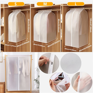 VENETIO 1pc Garment Clothes Cover Protector, Lightweight Closet Storage Bags Translucent Dustproof Waterproof Hanging Clothing Storage Bag With Full Zipper & Magic Tape & Strap For Coat Dress Windbreaker ➡ SO-00040
