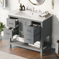 36" Grey Modern Bathroom Vanity with USB Freestanding