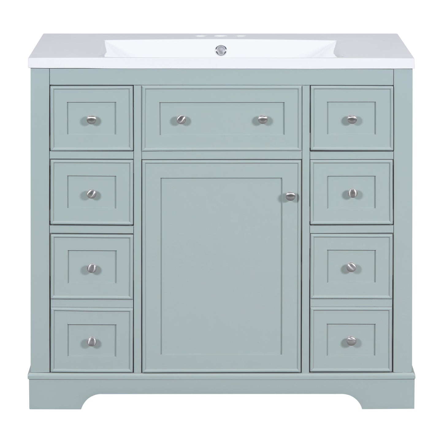 36" Green Bathroom Vanity with Sink Combo Freestanding