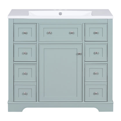 36" Green Bathroom Vanity with Sink Combo Freestanding