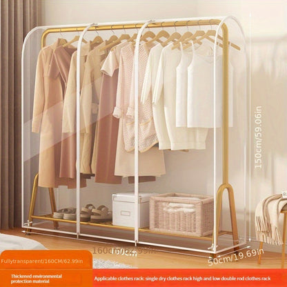 VENETIO 1pc Fully Transparent Clothes Dust Cover for Floor Mount Garment Rack - Protects Coats and Garments from Dust and Dirt ➡ SO-00046