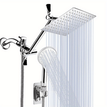 Charger l&#39;image dans la galerie, VENETIO 8 High Pressure Rainfall Shower Head &amp; Handheld Combo with 9 Settings, 11 Extension Arm &amp; Adjustable Holder/Hose ➡ BF-00005