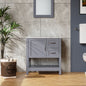 30" Grey Bathroom Vanity with Mirror and Top Only