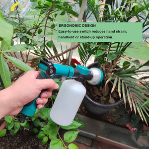 VENETIO Even Fertilizer Garden Feeder Pro with 16oz/500ml Solution Bottle, Ideal for Plant Watering, Outdoor Cleaning, Pet Shower & Car Washing, Fertilizer Sprayer Nozzle for Patio, Lawn & Yard