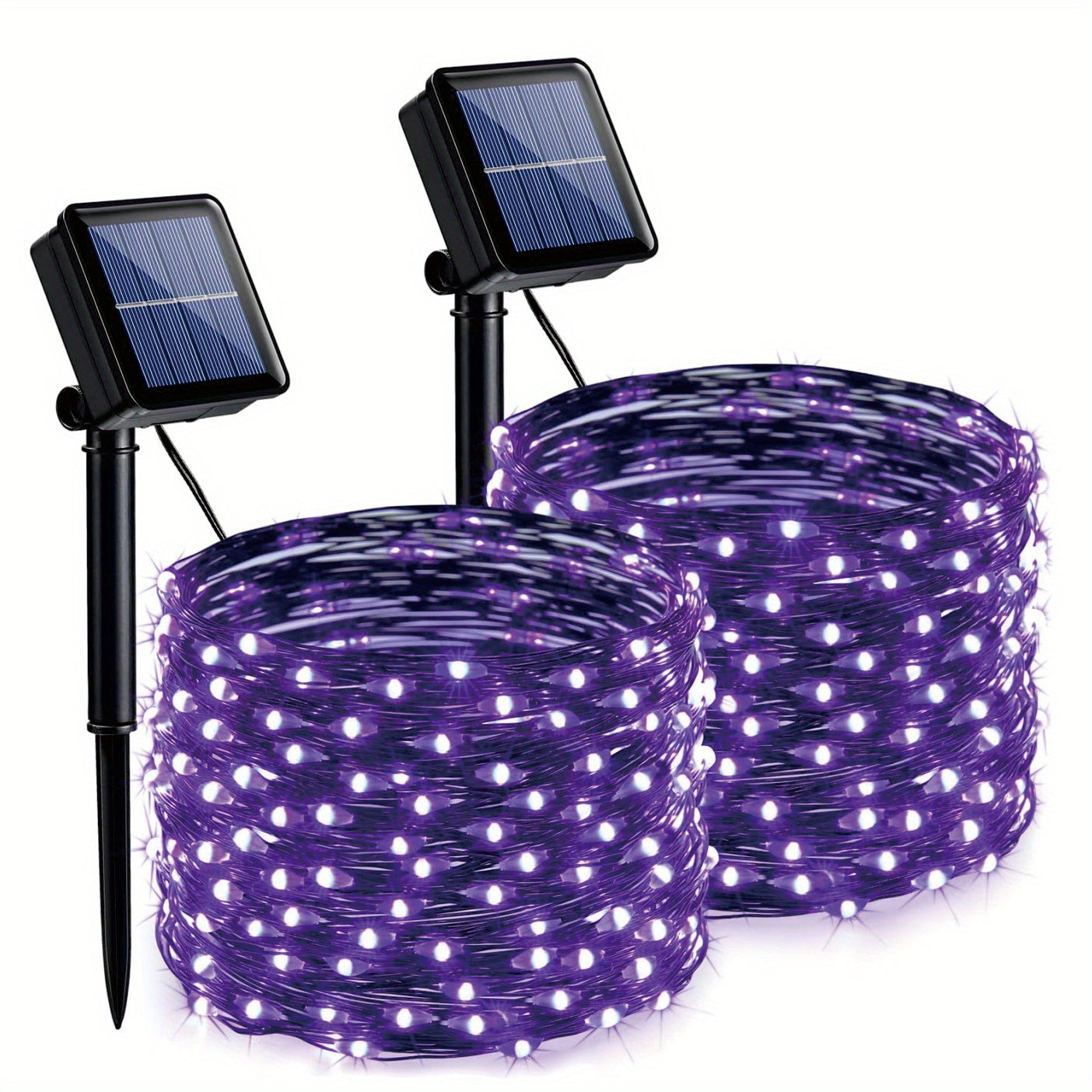 Orange and Purple Halloween Lights Solar Fairy Lights 2 Packs