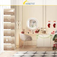 Load image into Gallery viewer, VENETIO 28&#39;&#39; 32&#39;&#39; Round LED Bathroom Vanity Mirror for Wall, Available in Canada