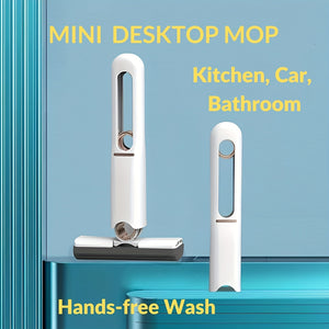 VENETIO 1pc, High Absorbent Mini Mop for Kitchen, Car, and More - Portable Hand Wash-Free Cleaning Tool with Clamp Seam ➡ CS-00013
