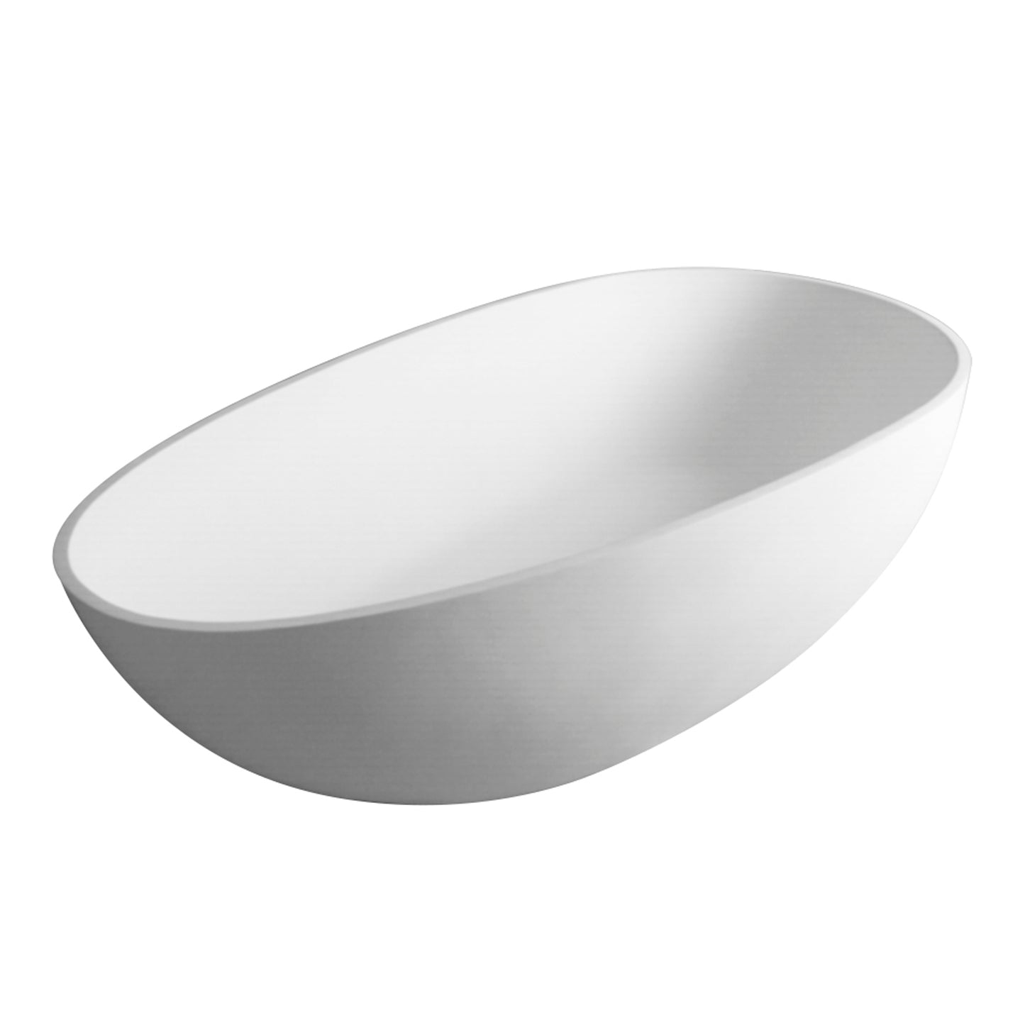 59" Matte White Solid Surface Freestanding Bathtub